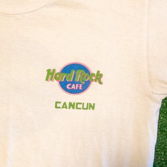 VINTAGE HARD ROCK MENS SHIRT CANCUN RETRO TEE LOGO GRAPHIC 90S Y2K SIZE M - Picture 3 of 6